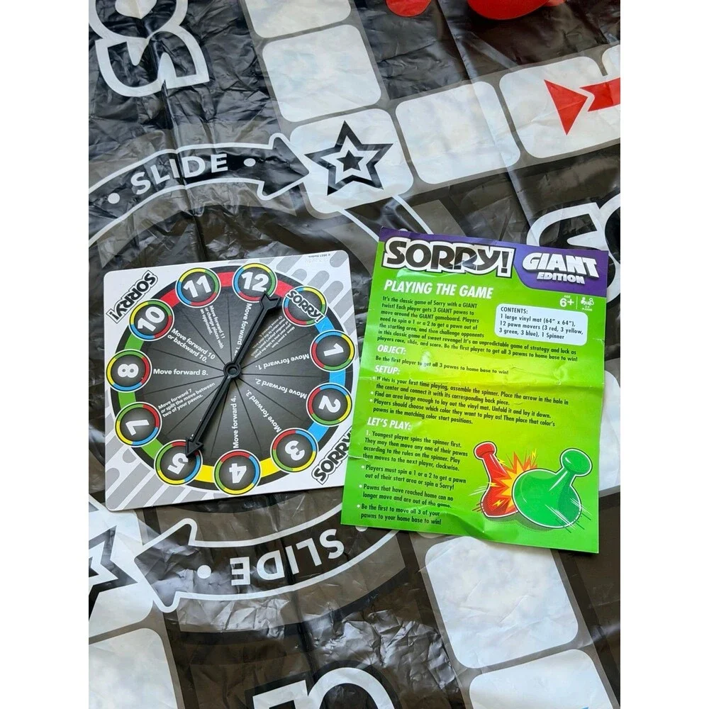 Sorry! Board Game with JUMBO Pawns and Game Pieces. Giant Edition. Fast ship!